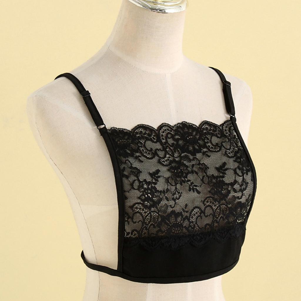 Women Lace Camisole Bras Wrapped Chest Strapless Adjustable Chest Cleavage Cover Wrap Anti-light Faux Collar Costume Accessories