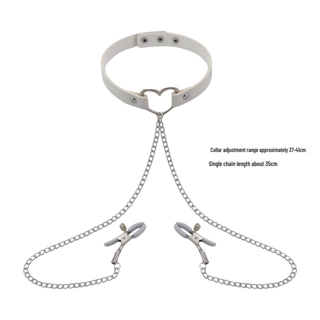 Elegant Choker with Nipple Clamps: Adult Training & Flirting Toy for Couples