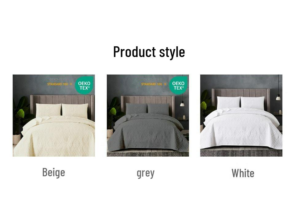 Revised Product Name: "Reversible Cotton-Filled Embossed Quilted Bedspread 3-Piece Set"
