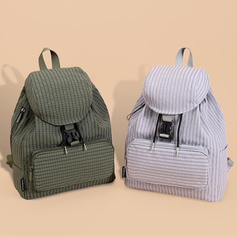 Vintage Check Backpack Commuter Lightweight Nylon Backpack