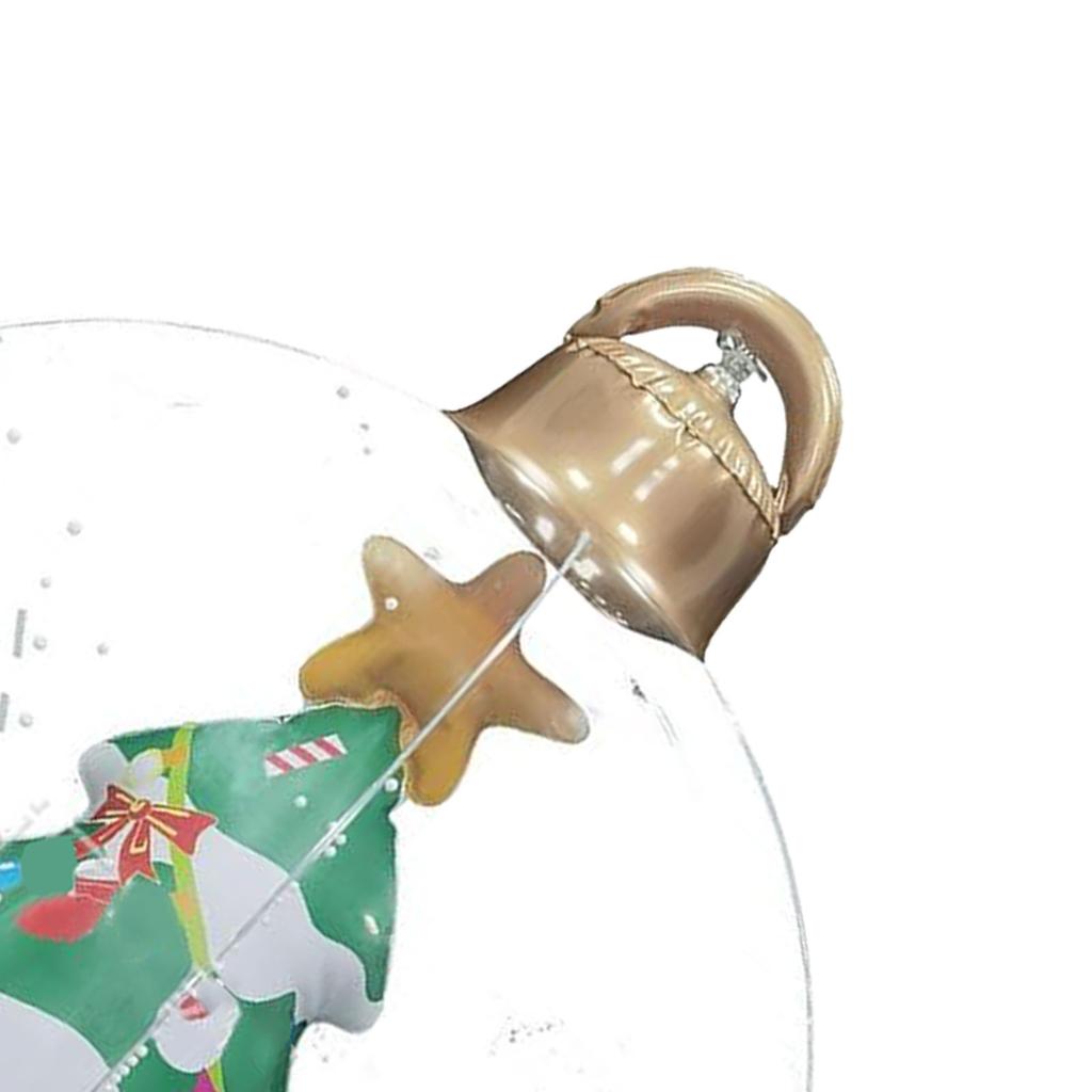 23.6in Inflatable Christmas Balls with LED Giant Light Up Decorated Ball PVC Foldable Clear Remote