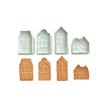 4 Piece 3D Embossed Christmas Gingerbread House Cookie Cutter Spring Press Design Cartoon Fondant Molds Green Plastic