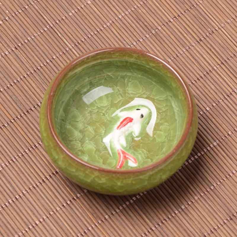 Cracked Ice Ceramic Zisha Tea Cup Set: Portable Gongfu Tea Tasting Set, Ideal for Weddings and Festivals.