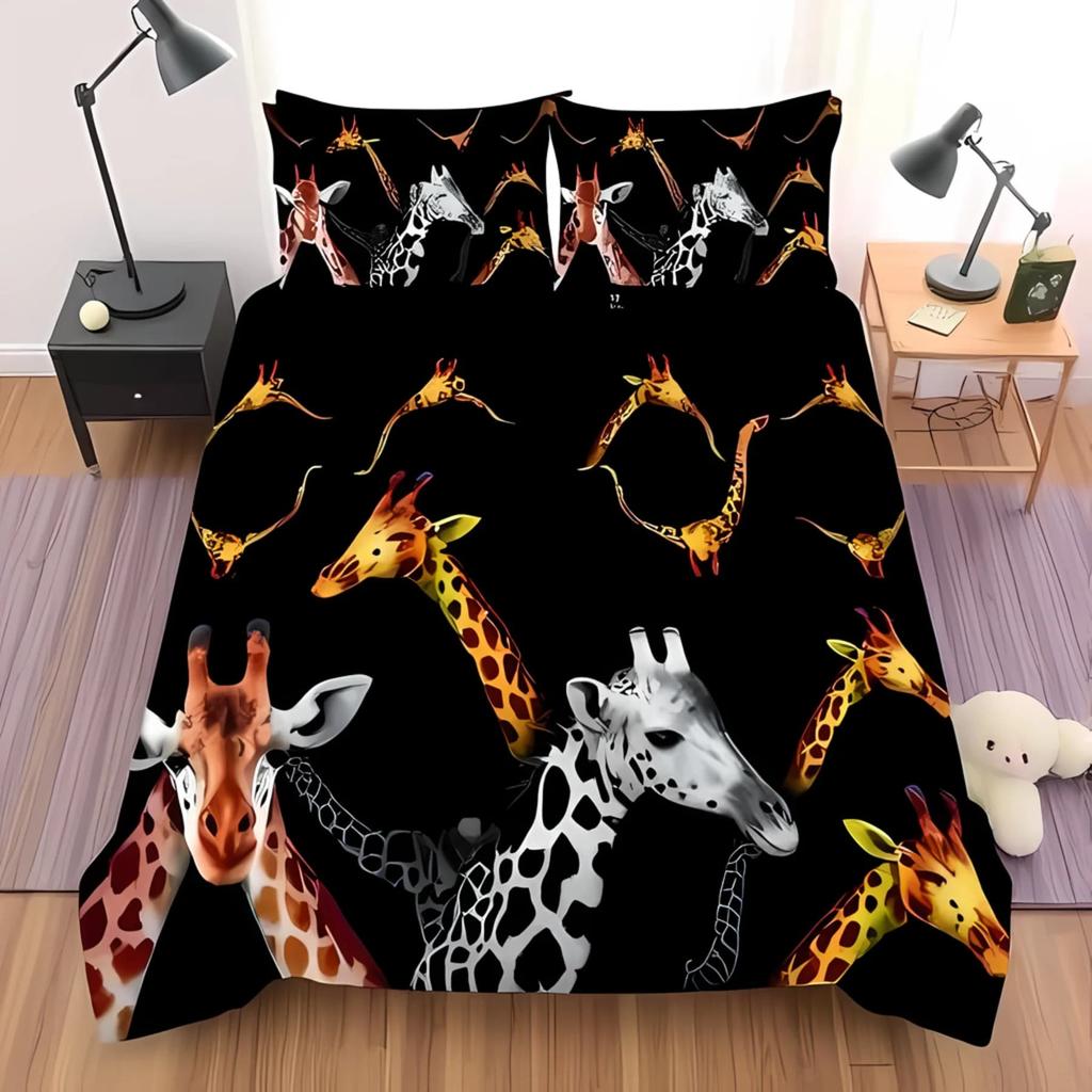 Lovely Girafe Soft Duvet Cover Children's Favorite Girafe Quen Comfortable Quilt Cover Girafe Lovers Gift Bed Decoration Warm plus Comfortable