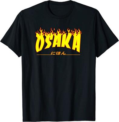 T-shirt Unisexe Flamme Jaune Orange et Noire Osaka Japon