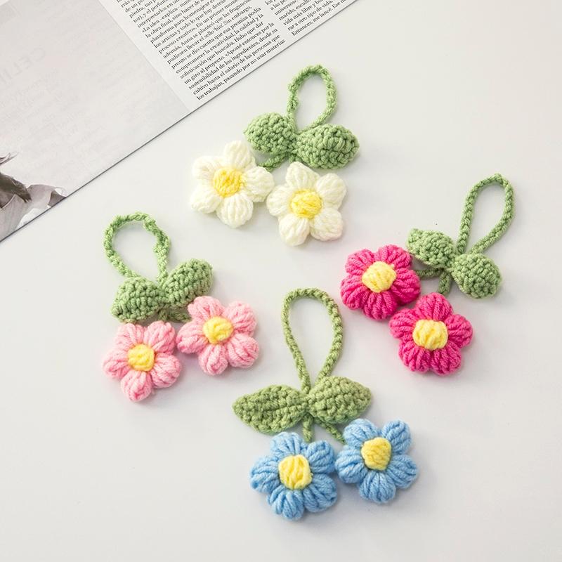 Lily of The Valley Crochet Flowers  Multiple Styles Keychain Artificial Flowers Hanging Decoration Car Pendant Knitted Flower
