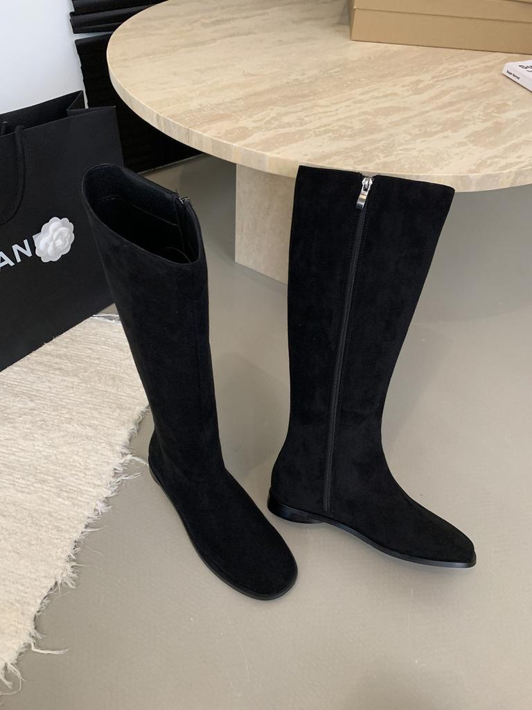 Coarse Heel Khaki Suede Skinny Long Knight Boots Women's Shoes Season White Medium Long Boots