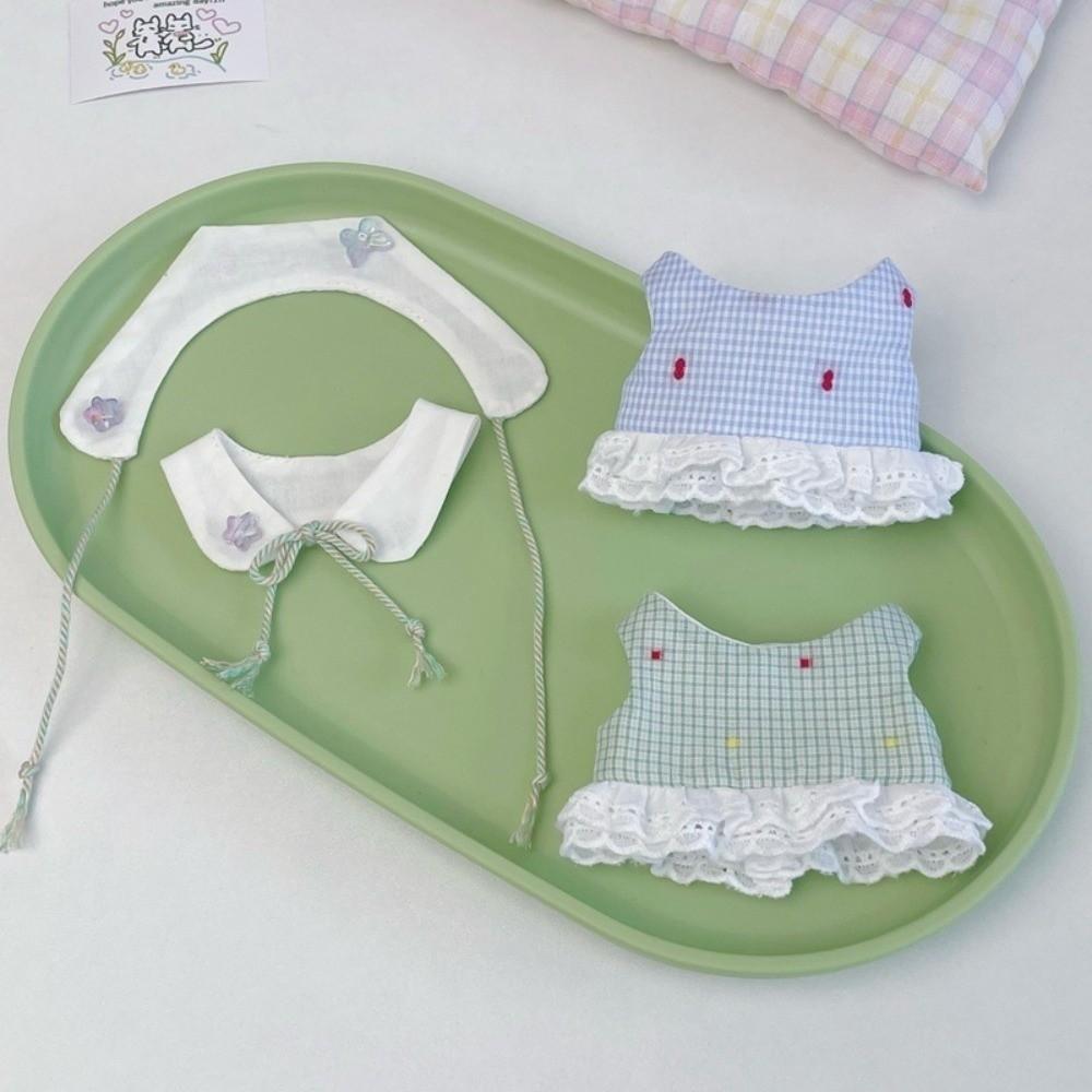 1 Set Outfit 10/20cm Cotton Doll Clothes Plaid Skirt 10cm Doll Clothes  Doll Accessories