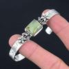 Moss Prehnite Gemstone 925 Sterling Silver New Flower Engagement Bangle Bracelet