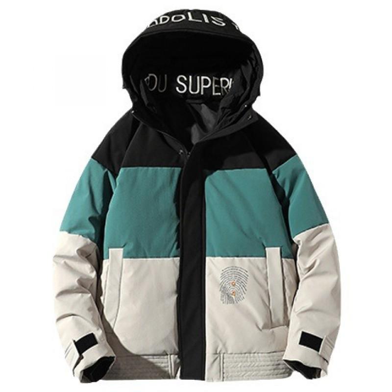 Mens Short Down Jacket Winter Warm Hooded Thick Coat Youth