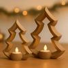 Decorative Table Centerpieces 2Pcs 3D Printed Christmas Tree Candle Holder, Hollow Candlestick Stand for PLA Holiday Decor, Minimalist Holder Festive