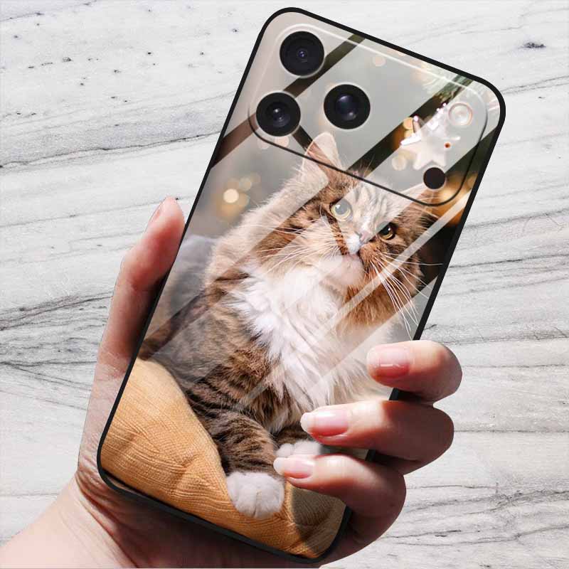 Cute Case For iPhone 17 Pro Plus Capa 17 Pro Max Bumper Luxury Tempered Glass Hard Back Cover iPhone17 Air Funda Animal Patterns