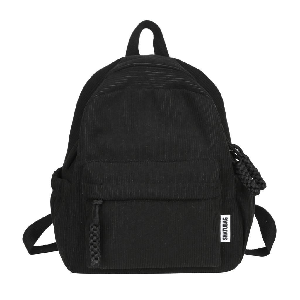 Schoolbag Corduroy Small Backpack Women's Fashion Spring New Japanese Ins Simple Versatile Travel Shopping Soft Girl Backpack