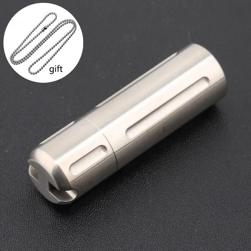 Titanium Alloy Waterproof Sealed Capsule Medicine Case Storage Container Bottle Keychain Home Travel Multi-function EDC Tool