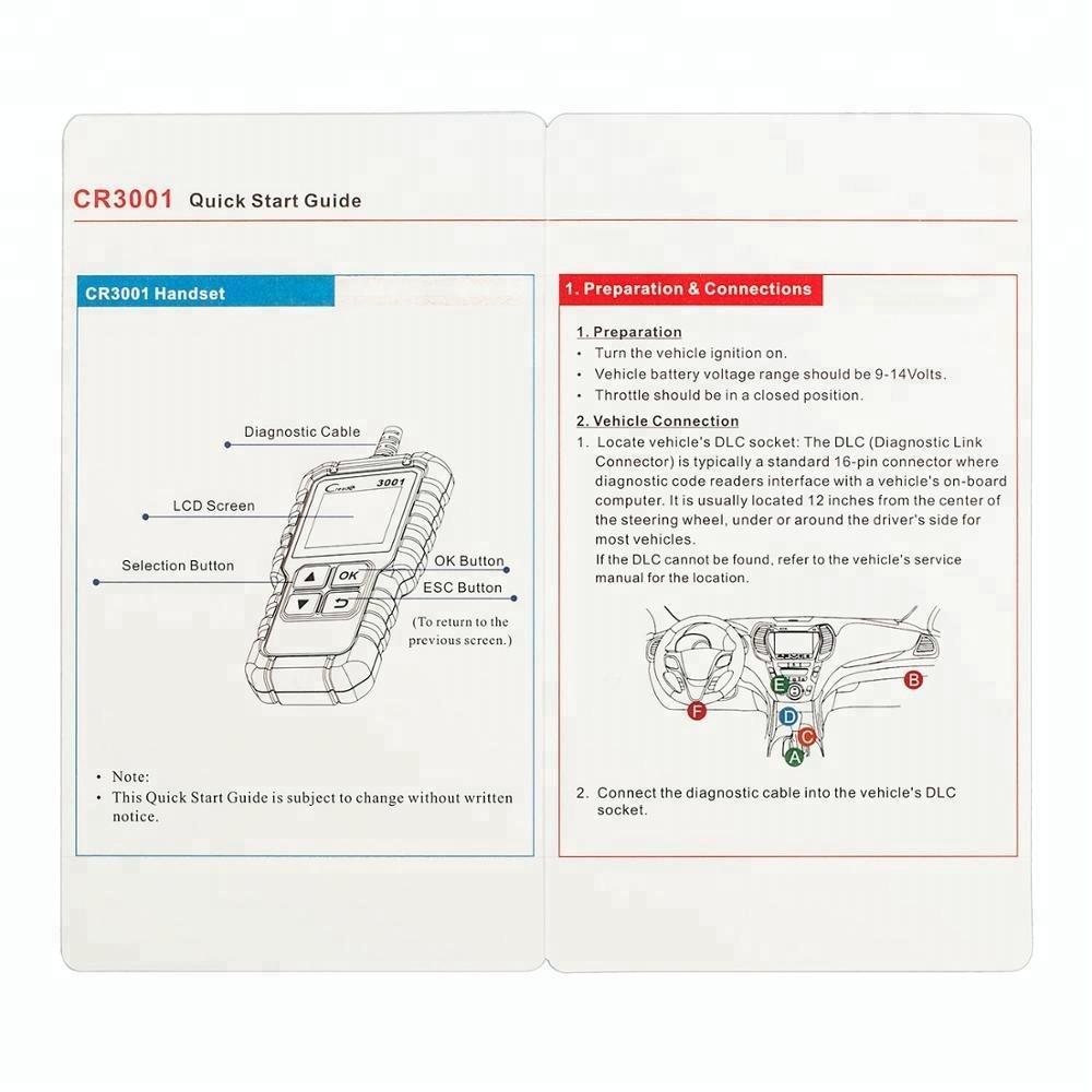 New Arrival LAUNCH Full OBDII/EOBD Code Reader Scanner Creader 3001 Auto Diagnostic Tool