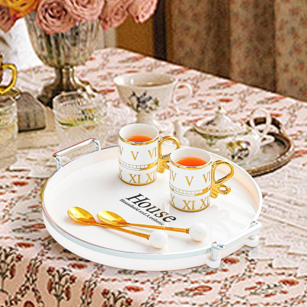 Bandeja de Servir para Armazenamento de Xícaras de Chá Organizador de Cupcakes e Lanches Centro de Mesa Moderno Portátil Prato para Nozes e Doces