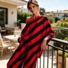 Damen gestreifte 2-teilige Sets Lässiges One-Shoulder-Langarmtop und Hose passendes Set Sommer Lässige Urlaubs-Loungewear Outfits