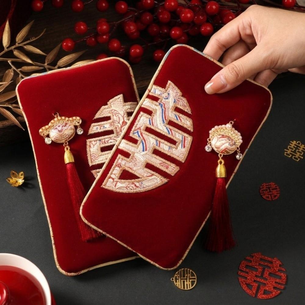 Chinese Style Wedding Money Pocket Large Capacity Red Packet New Year Red Envelope Spring Festival