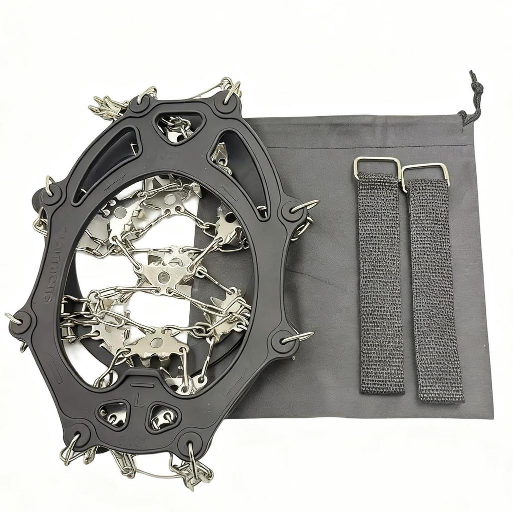 Chen Yang Xiaoten Lightweight Crampons for Size M Perfect for Ice Snowy Mountain Ice Rock and Stream Includes Storage Unisex 24-Spike Mountaineering,