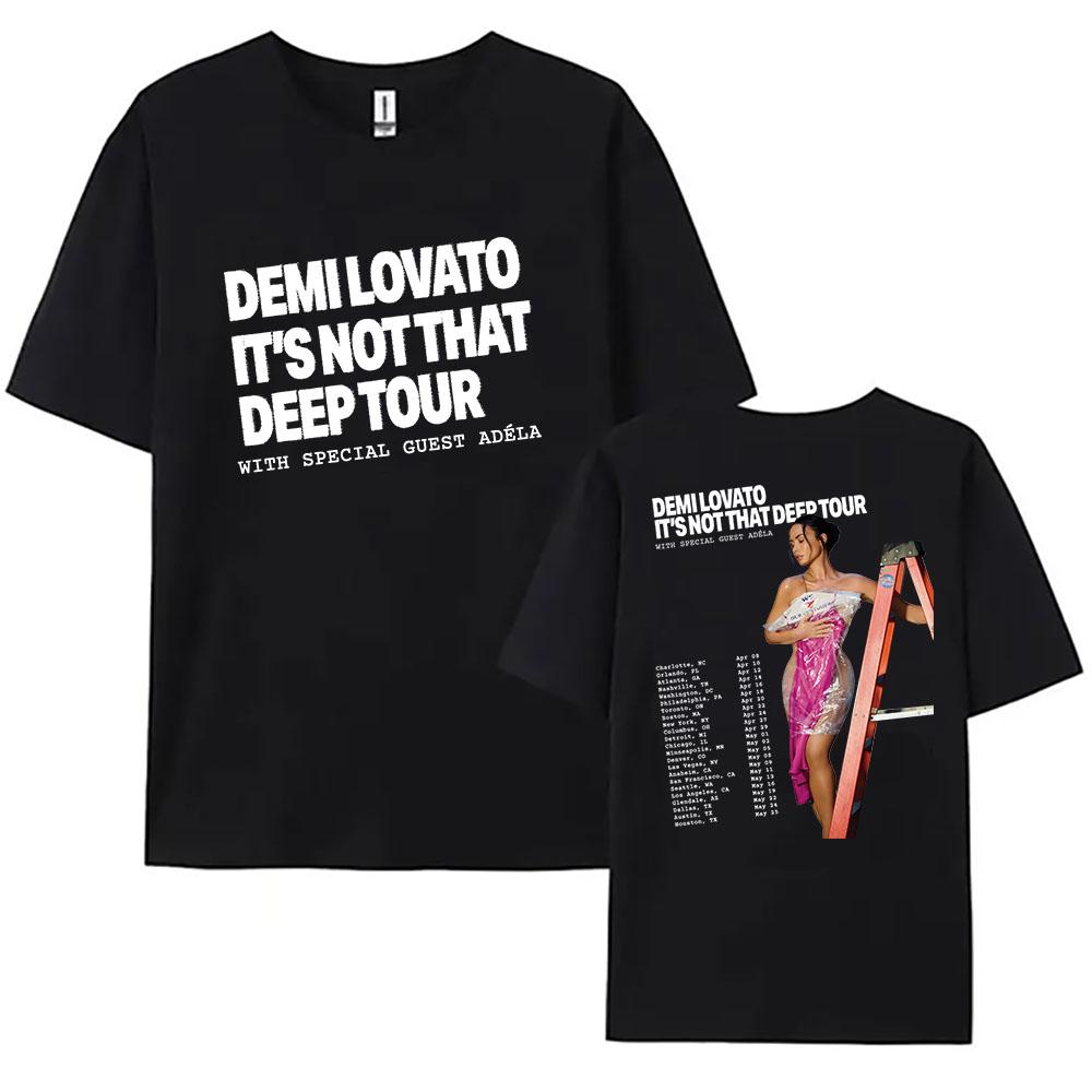 

ITS NOT THAT DEEP TOUR WITH SPECIAL GUEST ADÉLA Tshirts DEMI LOVATO Graphic Printing Tshirt Cotton Short Sleeve Women Clothing S