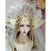 Lolita Corona Aureola Solare Fascia per Capelli Catena di Perline con Nappe Ali d'Angelo Fascia con Spine di Rosa Gotico Vintage Diadema Mary Barocco Copricapo