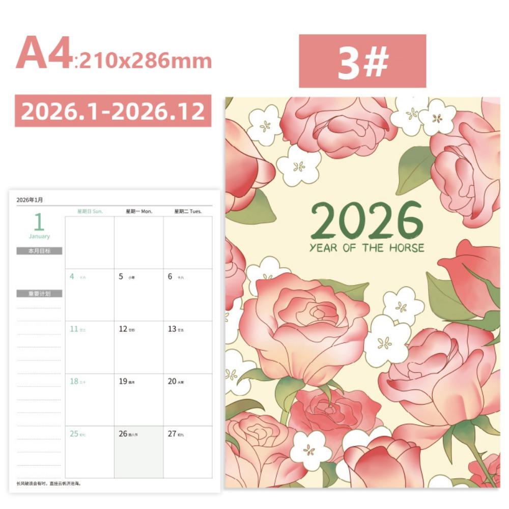 Learning Plan Planner Notebook A4 A5 Agenda Planner Portable 2026 Schedules Notebook  Office