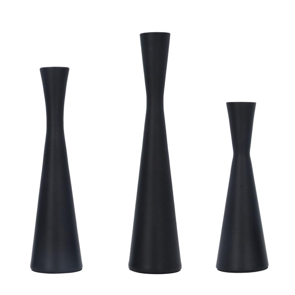 3PCS Conical Tapered Metal Candle Holders European Taper Candle Holders Home Decor Accent