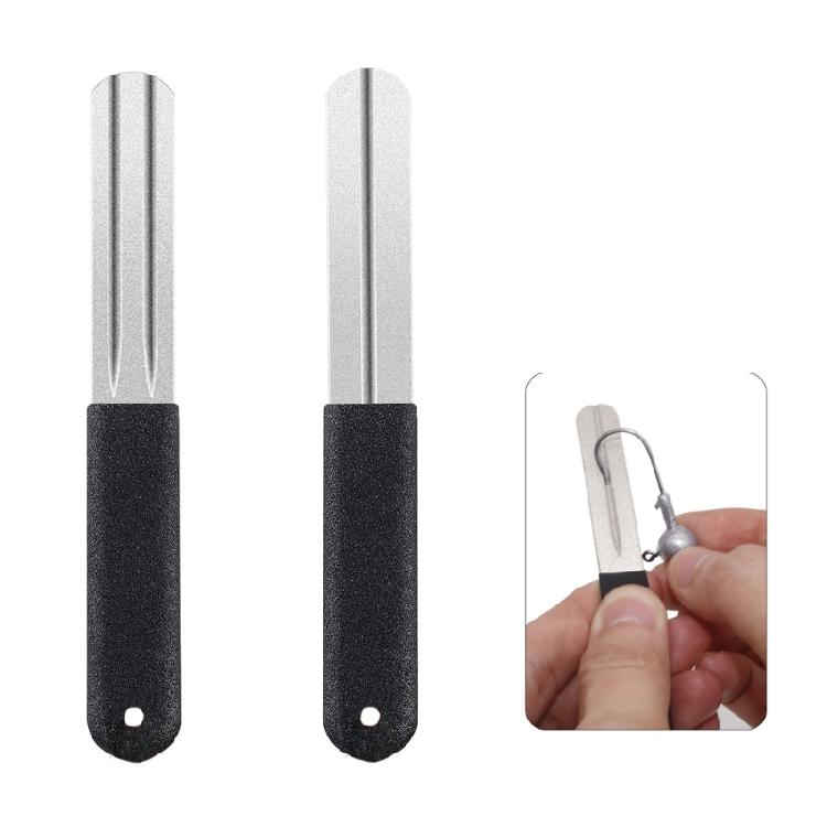 Double Sided Fishing Hook Sharpener Hook Sharpening File Grinding Stone Sharpening File Tool with Multiple Grooves