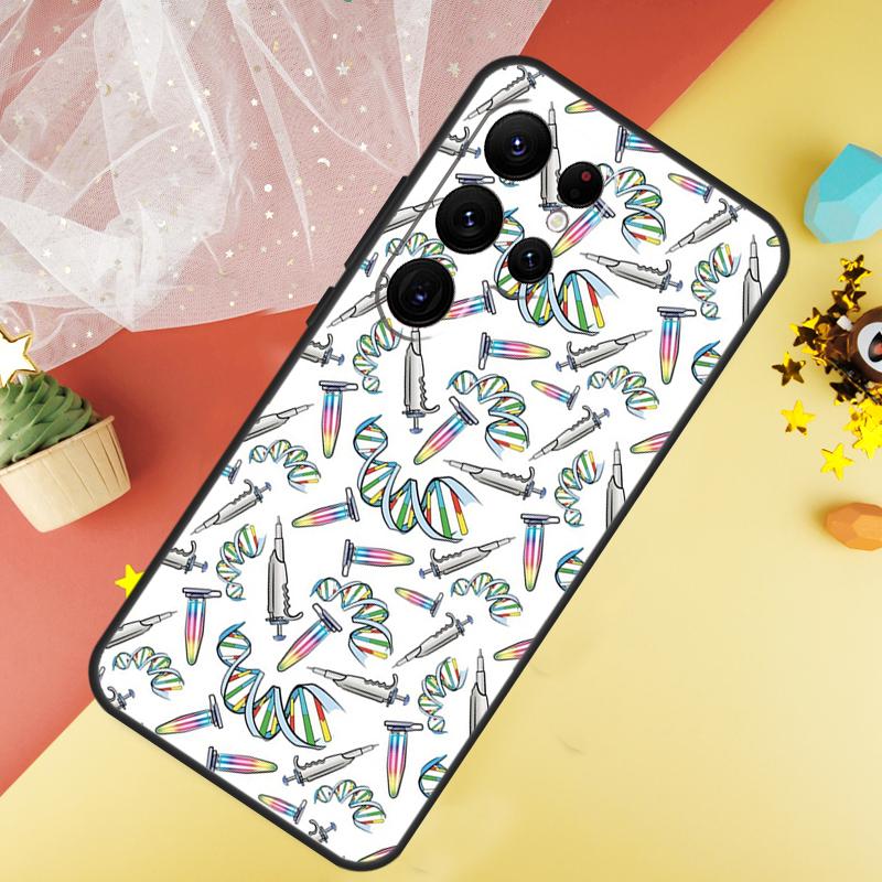 Retro DNA Science Illustration Phone Case For Samsung Galaxy S25 FE S23 S21 S20 S22 S24 S26 Ultra S10 S26 Plus Cover Coque