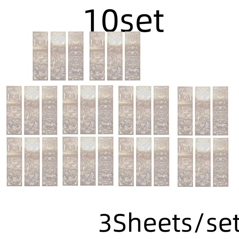 3 Sheets Butterfly Moon Star Stickers PET Transparent Decorative Stickers For Craft Album Journal Scrapbooking