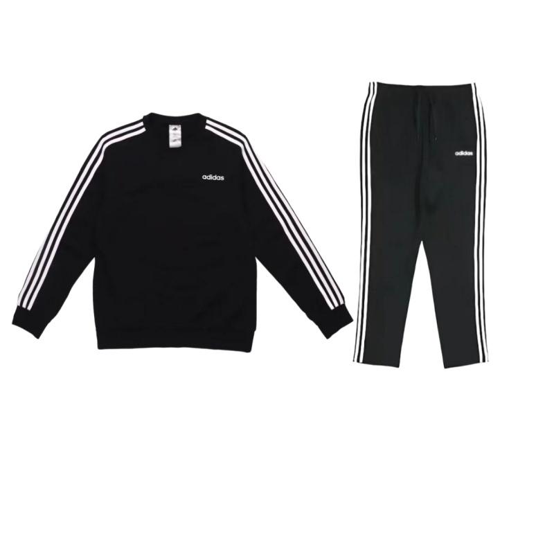 

Adidas Striped Design Versatile Round Neck Pullover Long Sleeve Top Comfortable Mid Waist Outdoor Long Pants Casual Sports Suit DU0456+-DQ3083 S