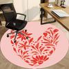 1 Stück Blumiges Herz Büro Runder Teppich, Matte Geeignet Für Büro, Unter Bürostühlen Schlafzimmer Wohnzimmer Heimdekoration, Zimmer Deko