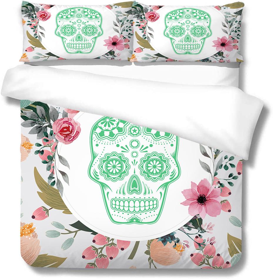 

Halloween 3D Digital Printing Quilt Cover Pillowcase Two Three Piece Set Polyester Holiday Decoration EU single 135*200