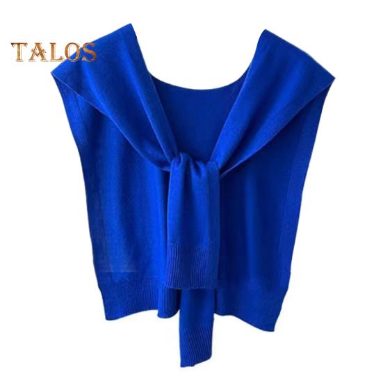 

Женский шалевый воротник, однотонный, со шнуровкой, ребристой отделкой, вязаная шаль, осень-зима, эластичный фальшивый воротник с завязками