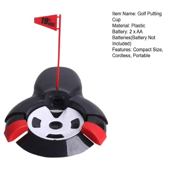 Golf Putting Cup Adjustable Compact Size Battery Operated Reusable with Flag Automatic Golf Return Machine Golf Putting Aid Golf Supplies