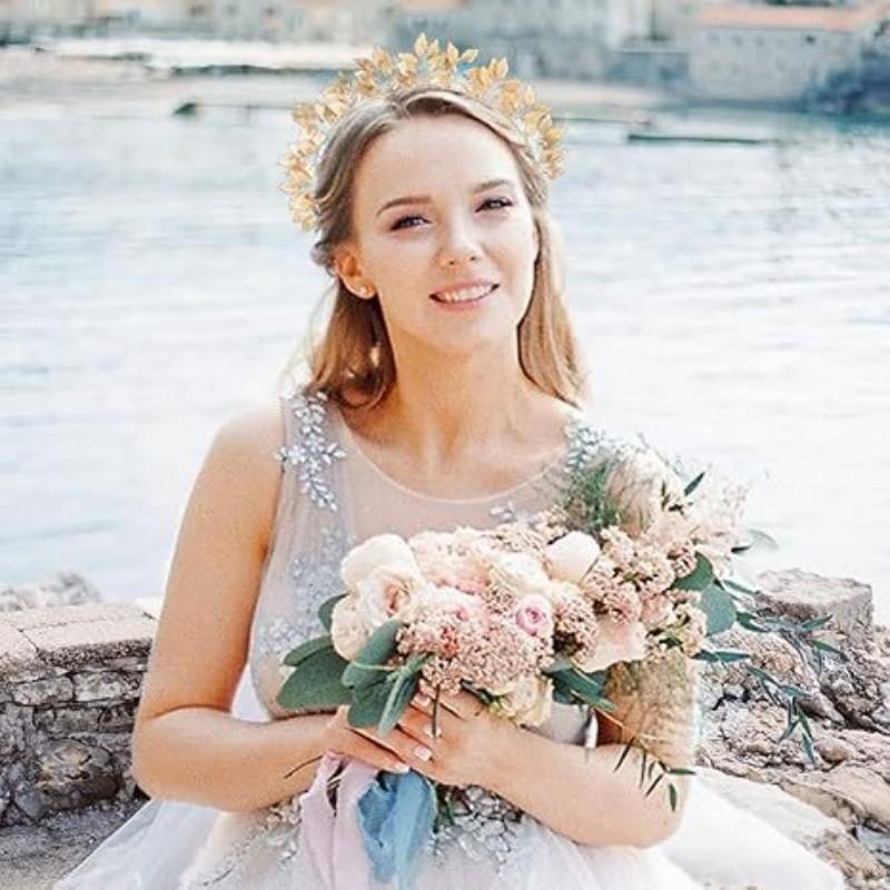 Bridal Headpiece Alloy Leaf Crown Bride Leaves Shape Alloy Hairband Bridal Fashion Accessories