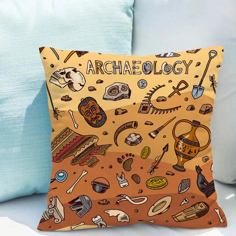 Ancient Egyptian Pharaoh Hieroglyphs Pillow Cases for Bed Cushion Cover 50x50 Car Sofa Cushions Covers Game Room Decoration Home