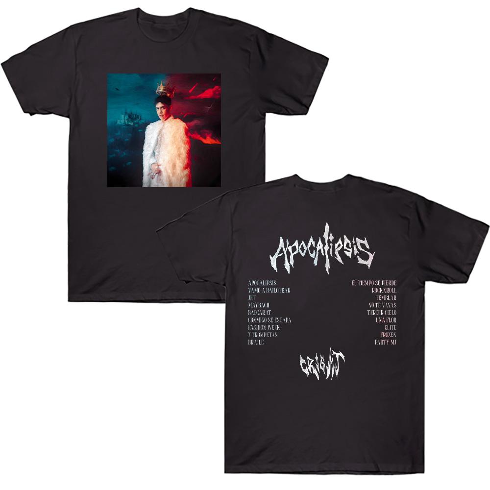

Cris MJ Apocalipsis 2025 Album Tees Rapper CRIS MJ Cotton Comfortable T-shirt Unisex Graphic Printing Clothes Summer Short Sleeve Top XXL
