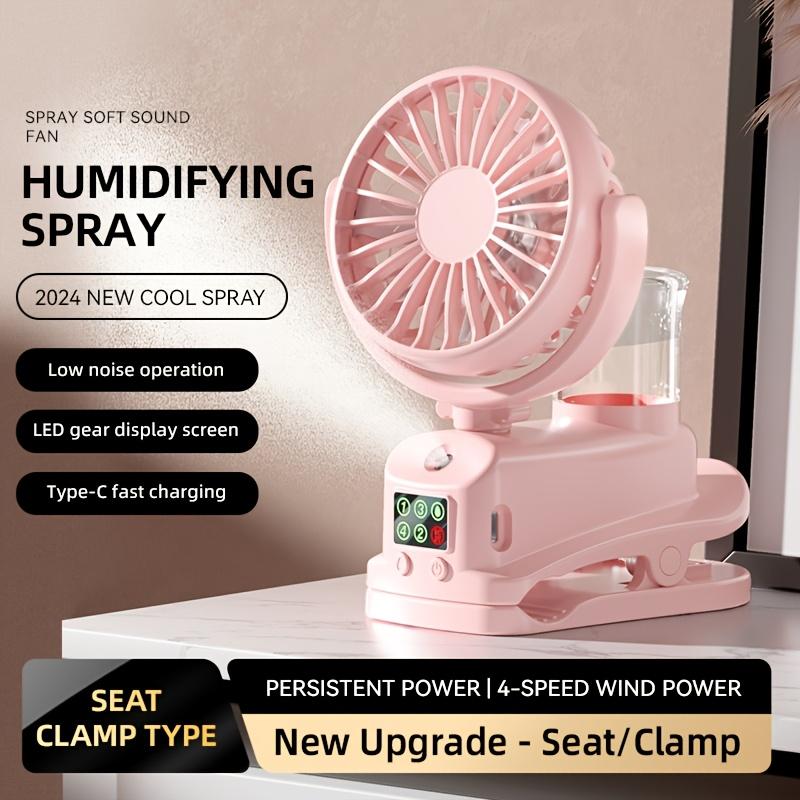 2 in 1 Fan Humidifier Spray Mist Fan USB Rechargeable Portable Desktop Fans Air Conditioner Mist Sprayer Mini Steamer Spray Fans
