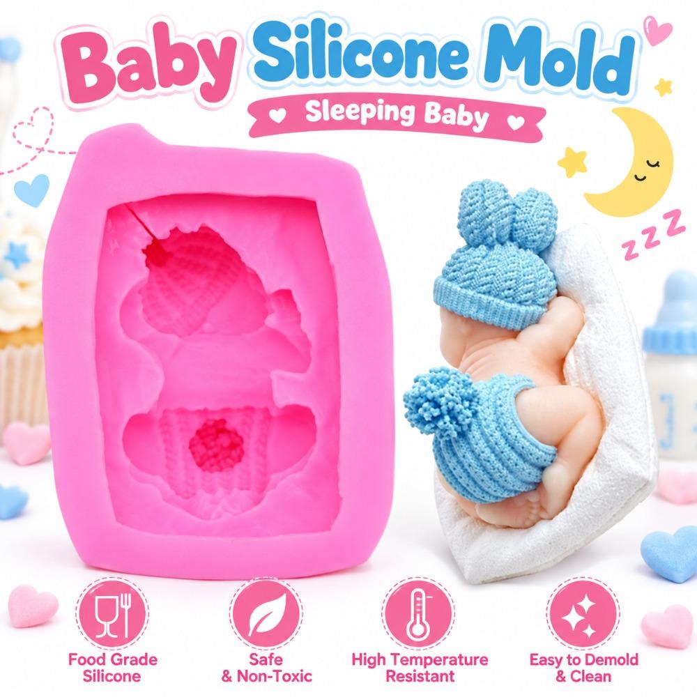 Food Grade Silicone Baby Silicone Mold Non-Stick 3D Fondant Mold Baby Shower Mold  Fondant Cake