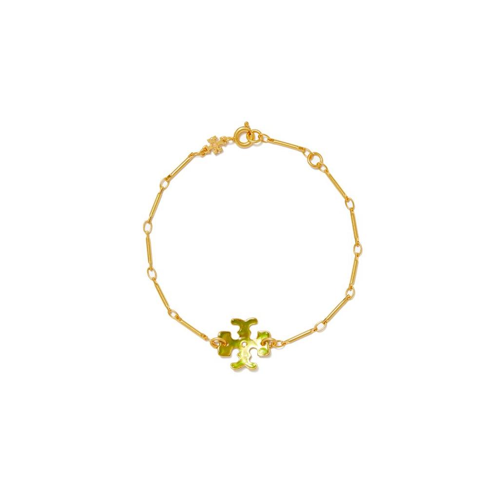 Tory Burch Doppel-T-Muster Design Messing Emaille Armband Unisex Armband Gold 149734-300
