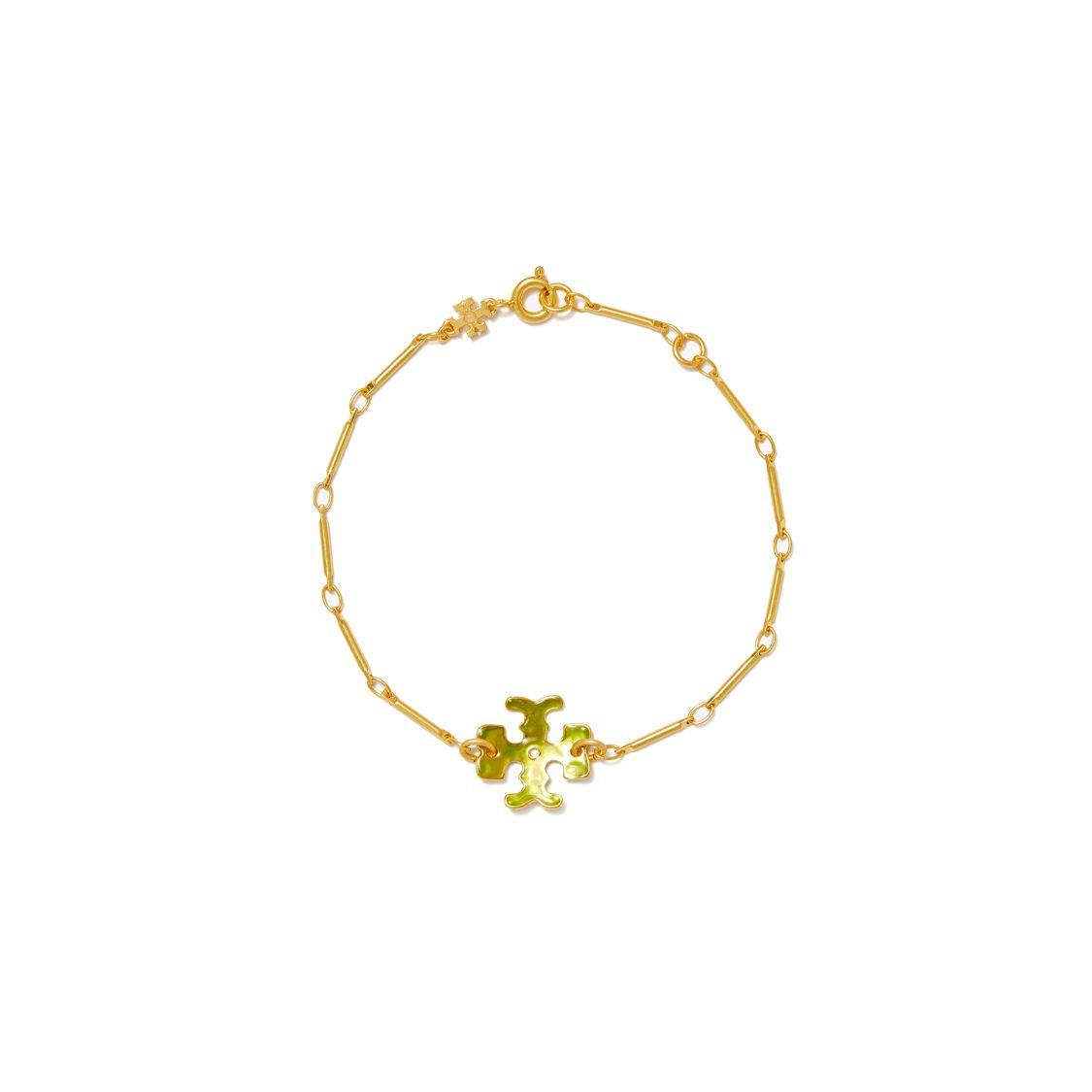 Tory Burch Double T Pattern Design Brass Enamel Bracelet Unisex bracelet Gold 149734-300 F,Gold
