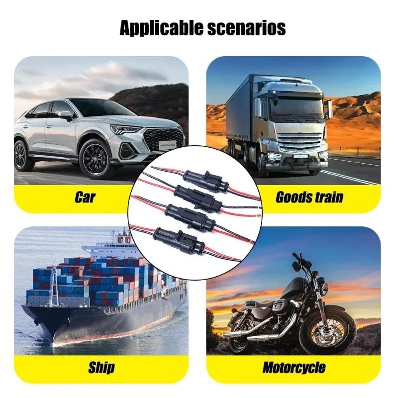 16 AWG Waterproof Automotive Male Female Electrical Connectors Plug 2-Pin Way with Wire for Car Motorcycle Scooter Marine