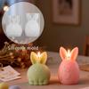 DIY Easter Cute Fat Little Bunny Mold Aromatherapy Candle Rabbit Shaped Gypsum Mold Easter Bunny Candle Casting Mold
