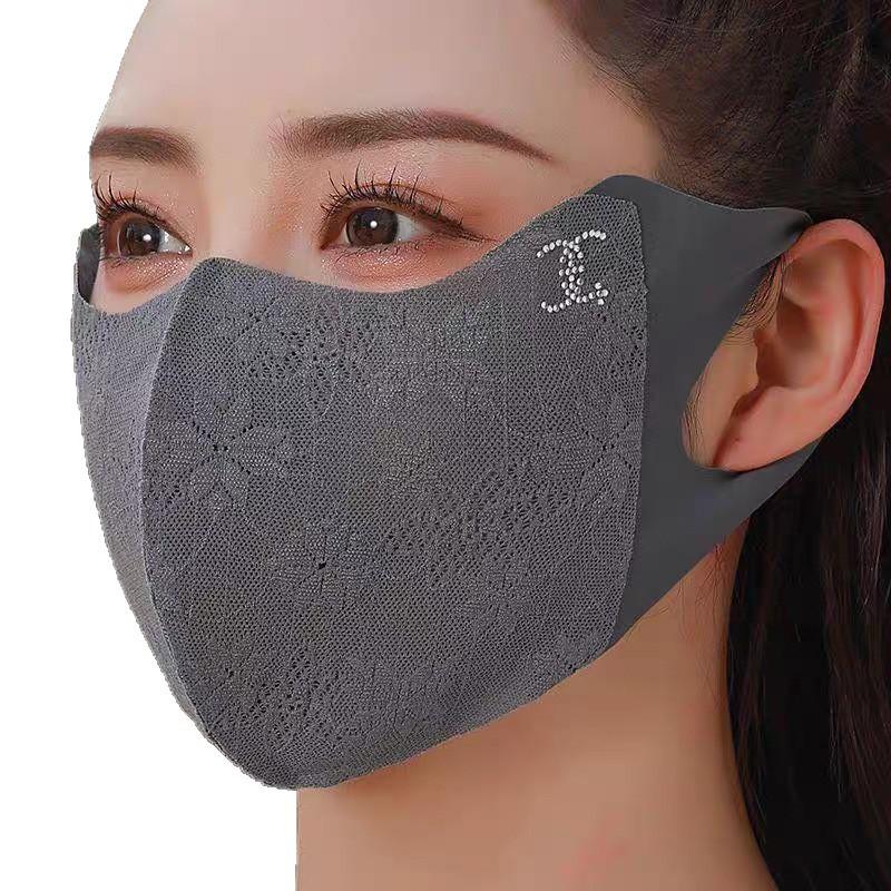 Women Summer Ice Silk Lace Sun Protection Face Mask UV Protection 3D Breathable Cycling Face Cover Eye Corner Guard