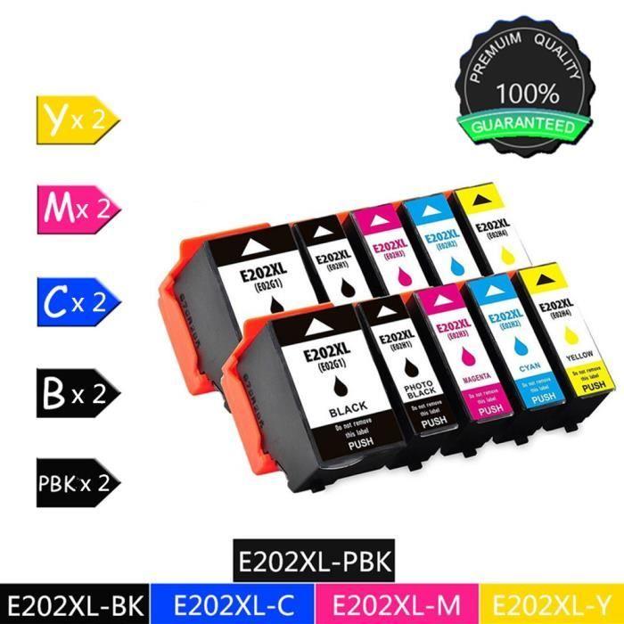

Cartouche de lot de 10 Epson E202XL compatibilité pour Expression premium xp-6000/6005-2BBCMY