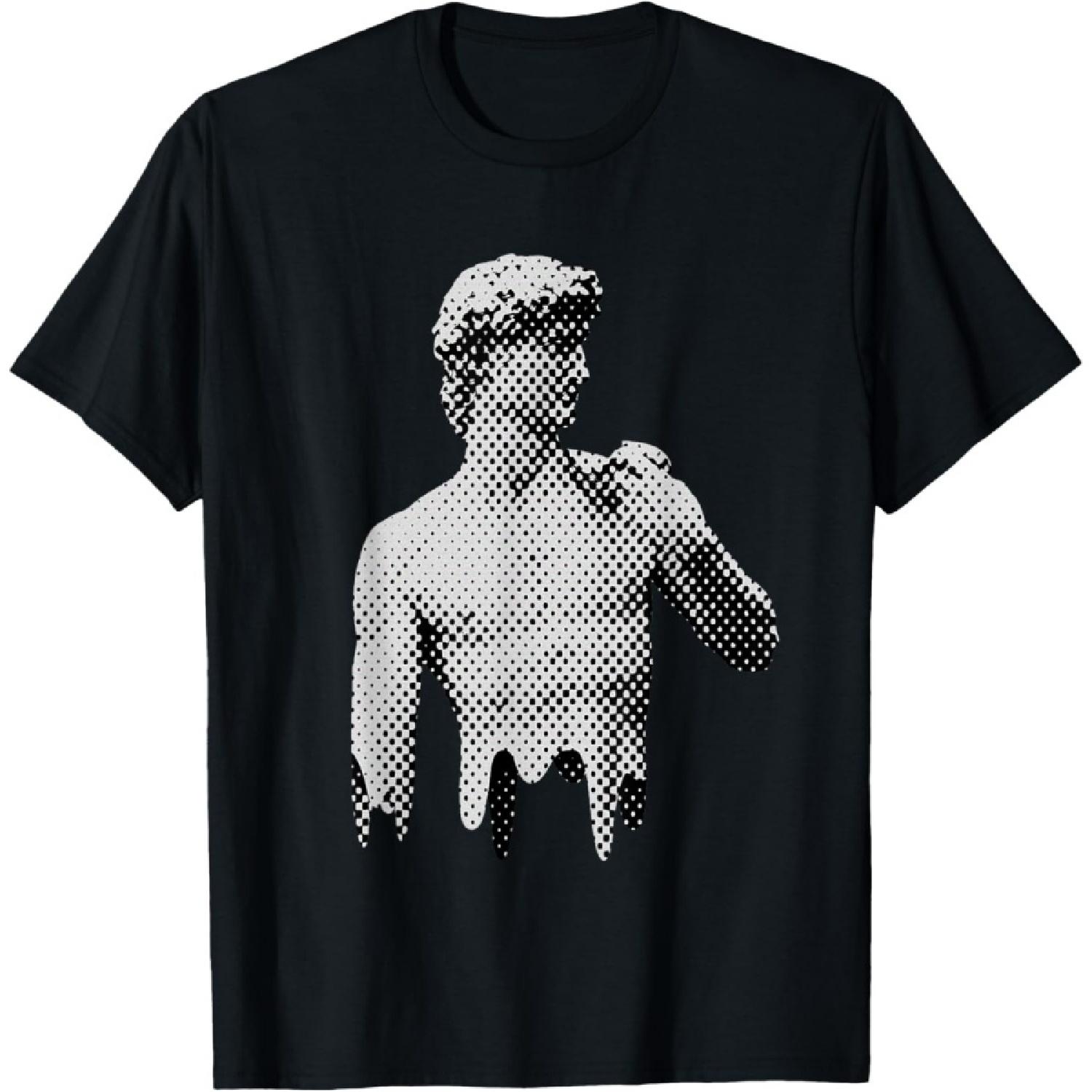 De David Marble Statue Michelangelo Renaissance Melting Art T-Shirt S