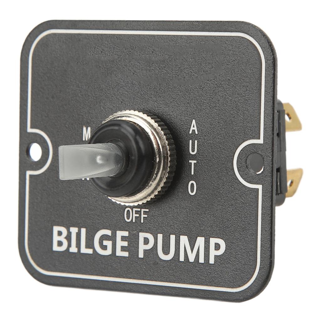 Bilge Pump Control Switch Aluminum Lighted Automatic Off Manual Panel Switch for Boat Marine 12 24V