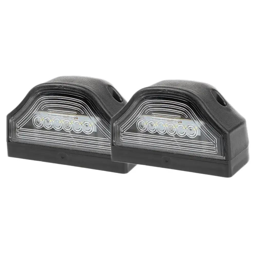 24V Universal LED License Plate Light, 6-LED Truck License Lamp with White Light, Replacement Light for Trailers & O1I8