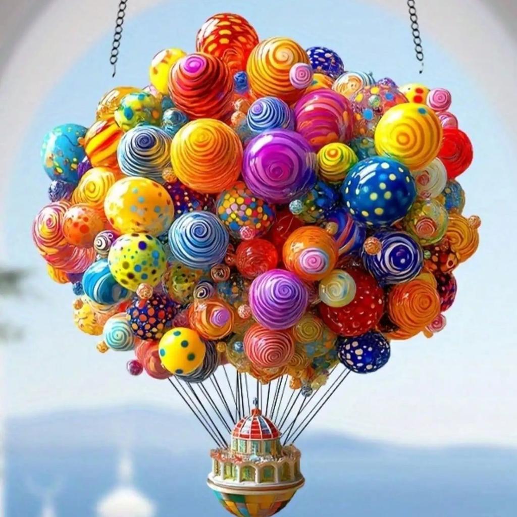 1 Colorful Hot Air Balloon Sun Catcher, Suitable for Valentine's Day and Holidays - Perfect for Gardens, Outdoor Activities